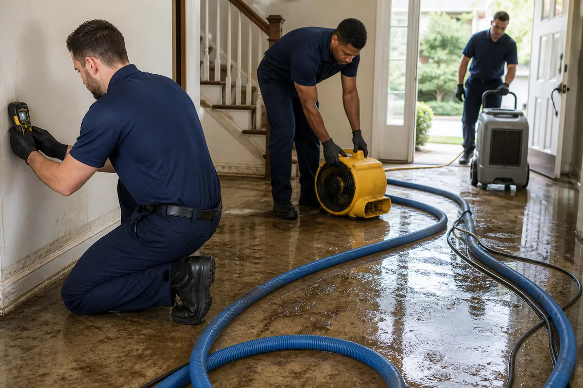 Floodline Restoration Co. crew at work in Queens Village, NY